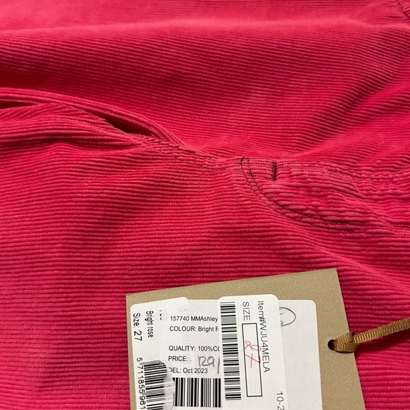 Mos Mosh NWT sz.27 pink bootcut corduroy pants - Picture 7 of 13